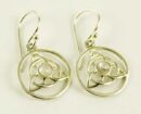 Silver Earring Rainbow Stone