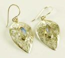 Silver Earring Rainbow Stone