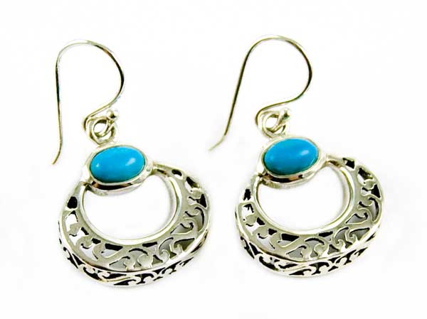 Silver Earring Turquoise Stone