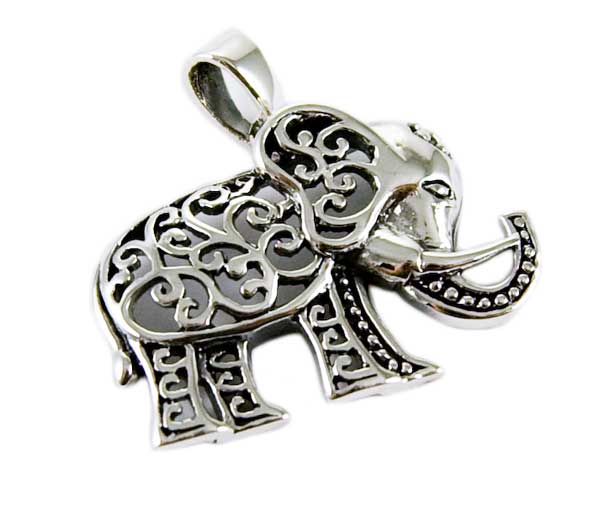 Silver Pendant Elephant Cut