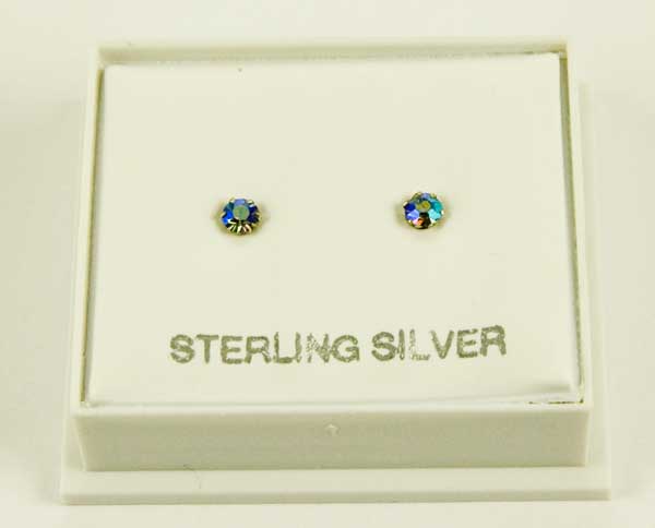 Silver Earring Stud Rainbow
