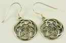 Silver Earring Flower Circle