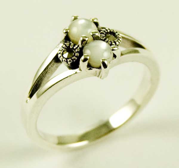 Silver Ring Marcasite Moon