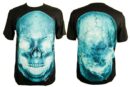 T-Shirt Large Burning Skull