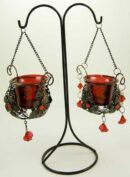 Candle Holder Double Red