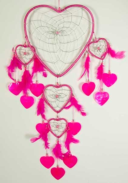 Dream Catcher Heart Pink