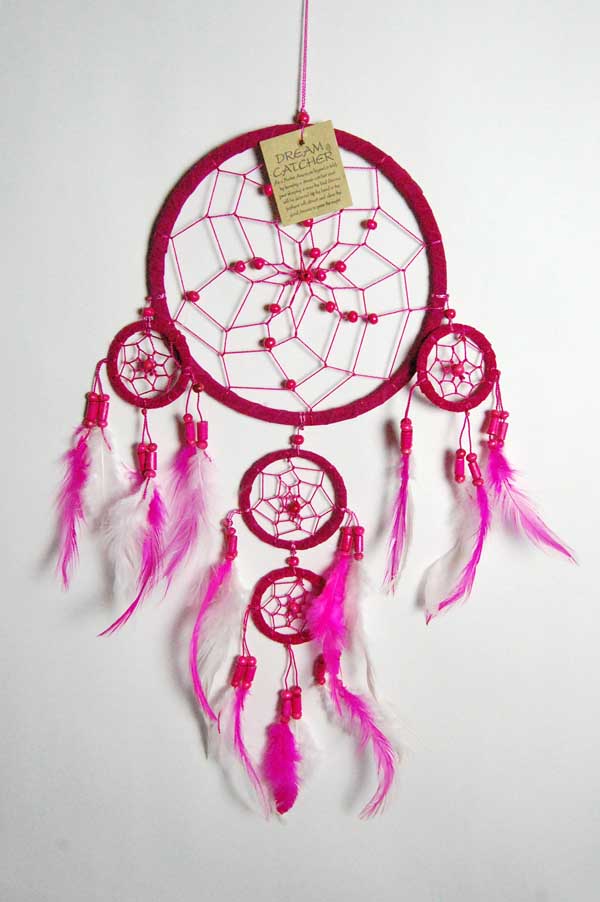 Dream Catcher 4 Circles Pink