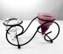 Candle Holder Iron Black Double
