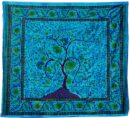 Bedspread Double Tree Turquoise