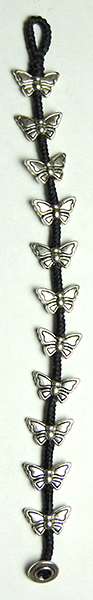 Bracelet Black Cord Butterfly