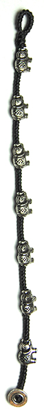 Bracelet Black Cord Elephant