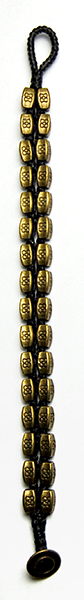 Bracelet Black Cord With Brass