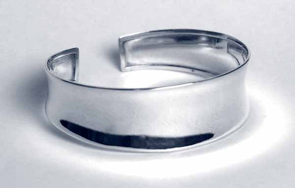 Silver Bangle Wide Plain