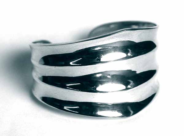 Silver Bangle Triple Layer