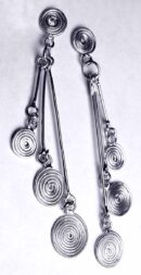 Silver Earring Triple Swirl