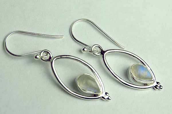 Silver Earring Drop Rainbow