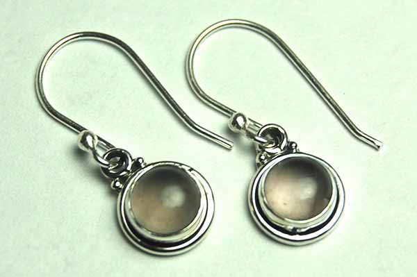 Silver Earring Rose Quartz