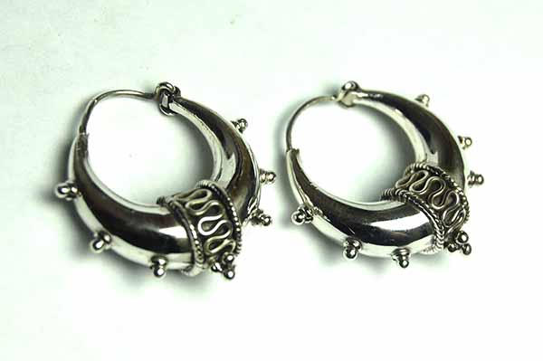Silver Earring Wide Hoop