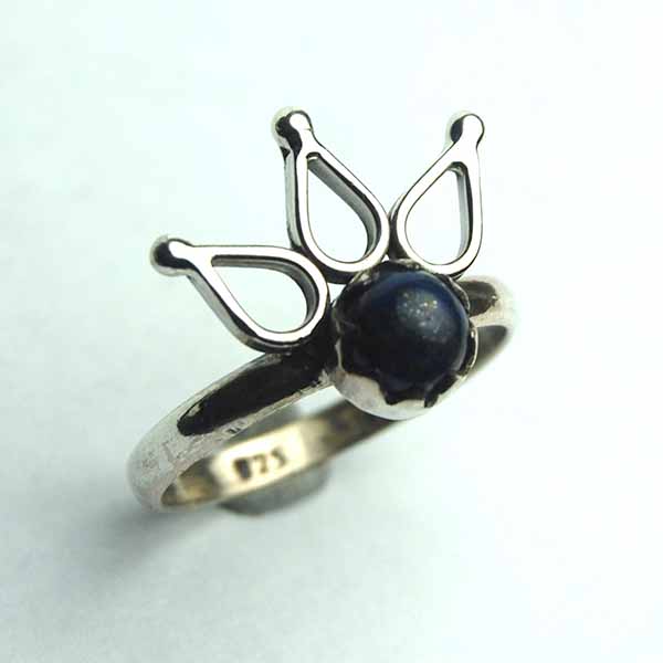 Silver Ring Lapis Crown
