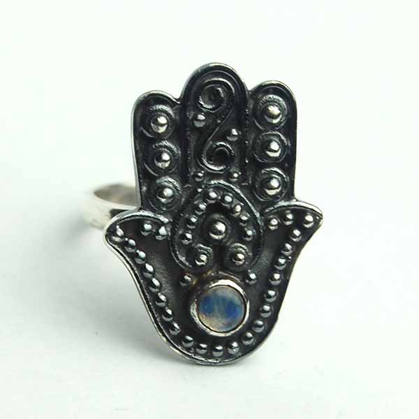 Silver Ring Rainbow Hand