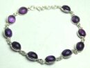 Silver Bracelet Amethyst Stone