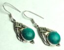 Silver Earring Turquoise Drop