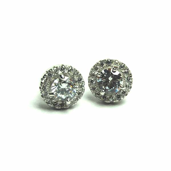 Silver Earring Stud Clear