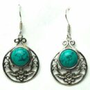 Silver Earring Turquoise Circle