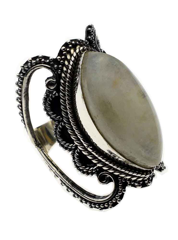 Silver Ring Rainbow Oval
