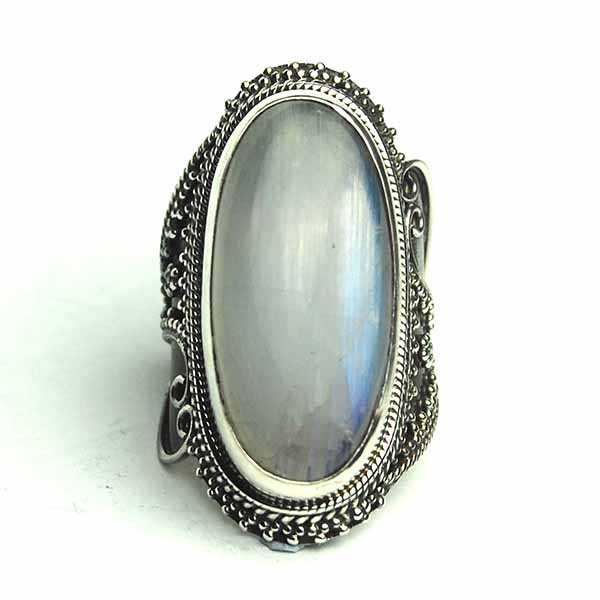Silver Ring Rainbow Oval
