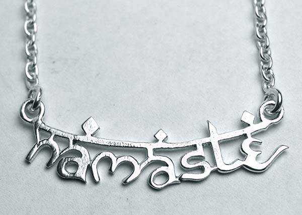 Silver Necklace Namaste