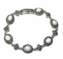 Silver Bracelet Marcasite Opal