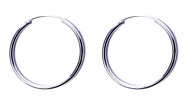 Silver Earring Hoops 2X40mm
