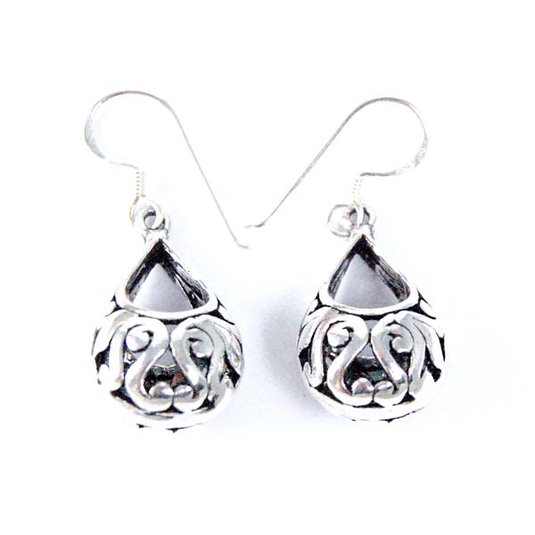 Silver Earring Drop Basket