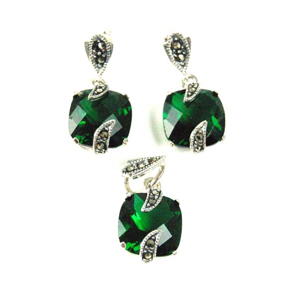 Silver Pendant And Earring Set
