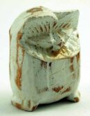 Owl White Sitting Wooden H4.5
