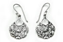 Silver Earring Floral Hearts