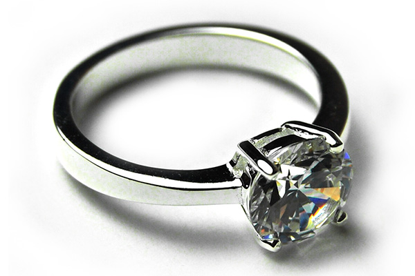 Silver Ring Circle CZ Clear