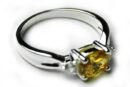 Silver Ring Oval CZ Citrine