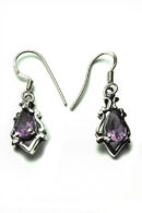 Silver Earring Tear Drop Amethyst