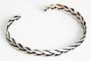 Silver Bangle Woven Twist