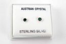 Earring Silver Stud Green 3mm