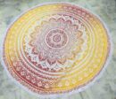 Mandala Tapestry Yellow And Burgundy