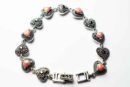 Silver Bracelet Marcasite Pink