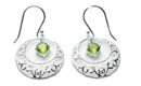 Silver Earring Circle Peridot