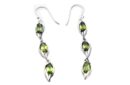 Silver Earring Triple Peridot