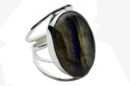 Silver Ring Oval Labradorite