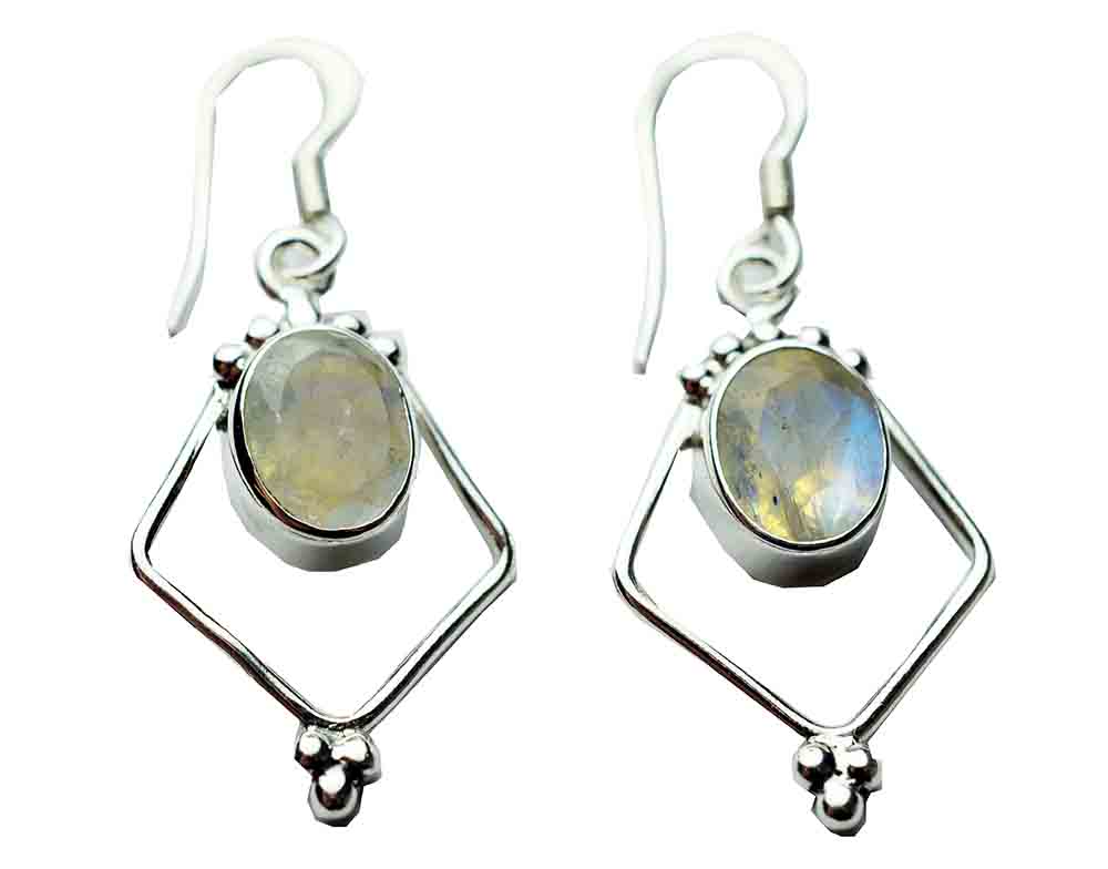 Silver Earring Flat Rainbow