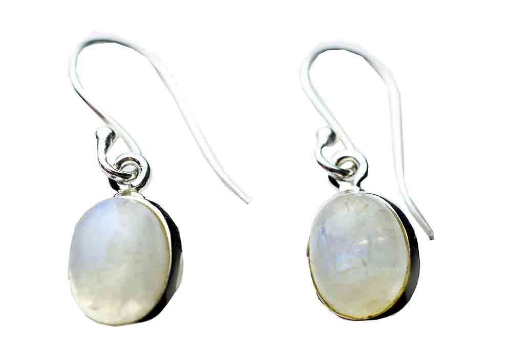 Silver Earring Oval Rainbow