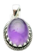 Silver Pendant Oval Amethyst